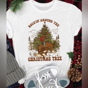 NEW! ROCKIN AROUND THE CHRISTMAS TREE T-SHIRT